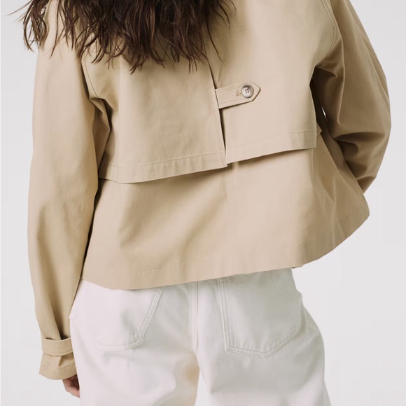 H&M Tan Double-Breasted Pea Coat with Notched Lapel - Picture 9 of 10